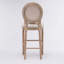 Ensemble de 2 tabourets de bar en bois français avec siège rembourré, beige et naturel French Country