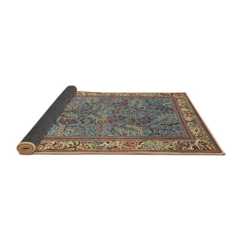 Tapis bleu/brun traditionnel Hadeya, Rond 5 pi