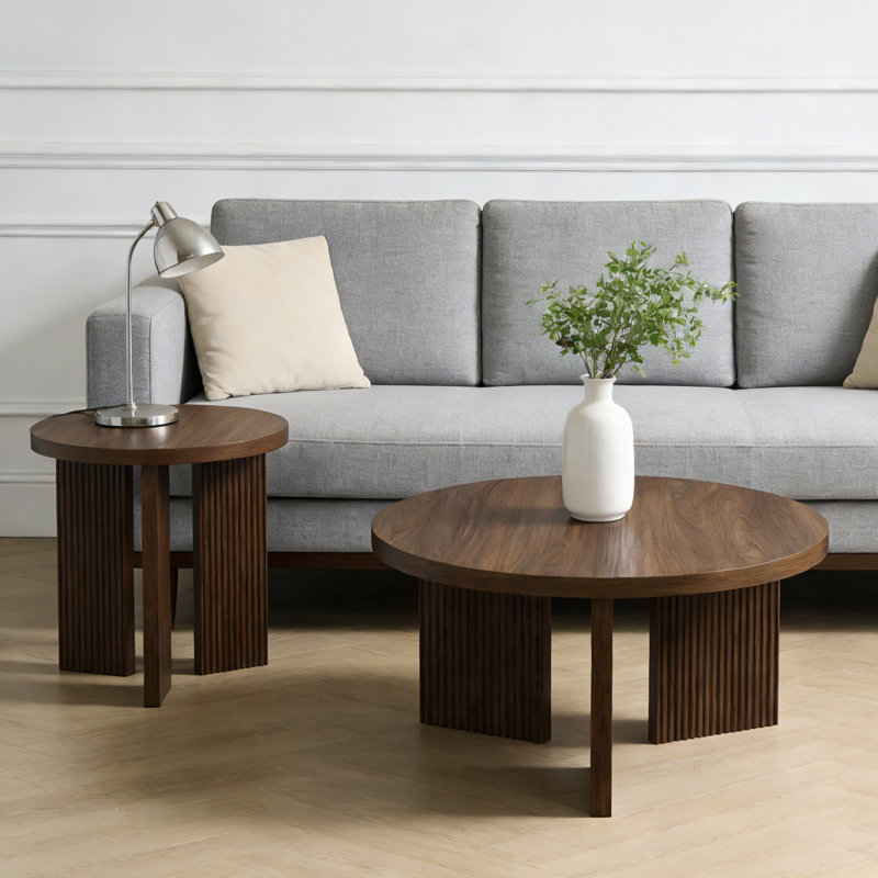 Table basse et table de bout, Brun