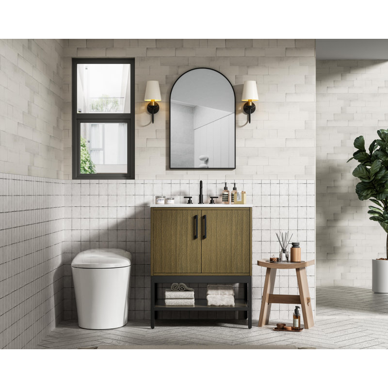 30 inch Single Bathroom Vanity, Chestnut Brown