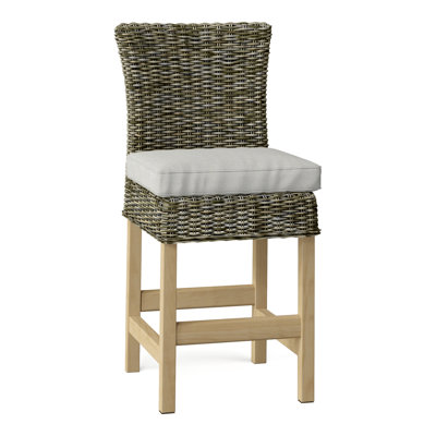 Sag Harbor 28" Patio Bar Stool with Cushion (Set of 2)