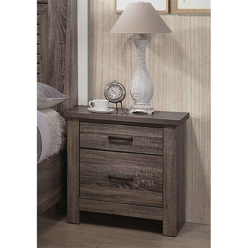 Table de chevet 2 tiroirs en bois