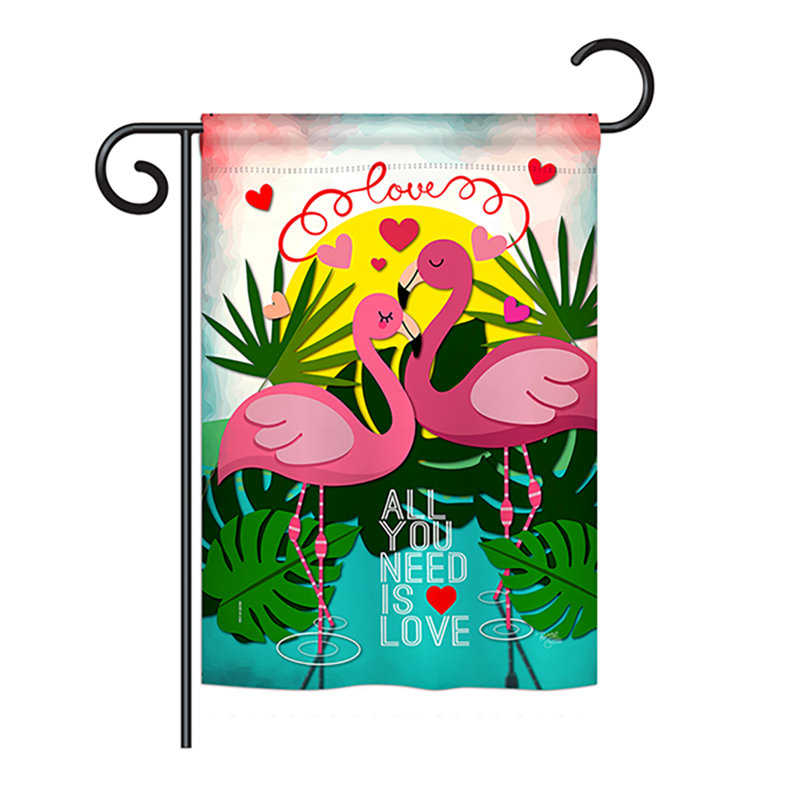 Drapeau de jardin en polyester 18,5 x 13 po Brenham Flamingo Lover Spring, Polyester