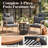 2-Person Patio Conversation Set with Cushions, Outdoor Furniture Rope Woven Chairs with Coffee Table-992381030
