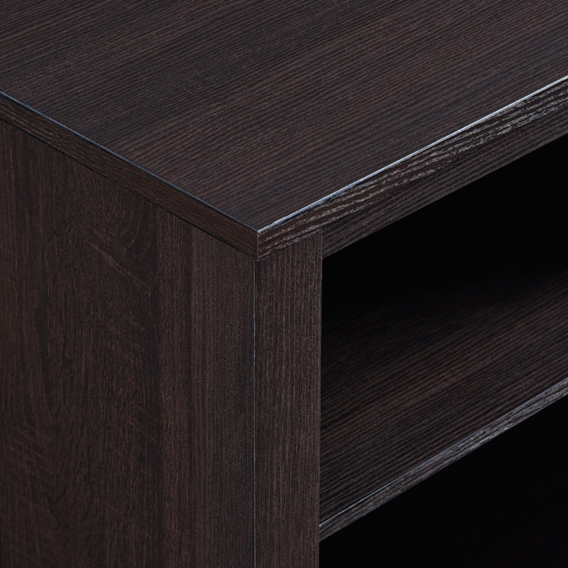Kneeland 70" Open Storage TV Stand with Electric Fireplace, Espresso