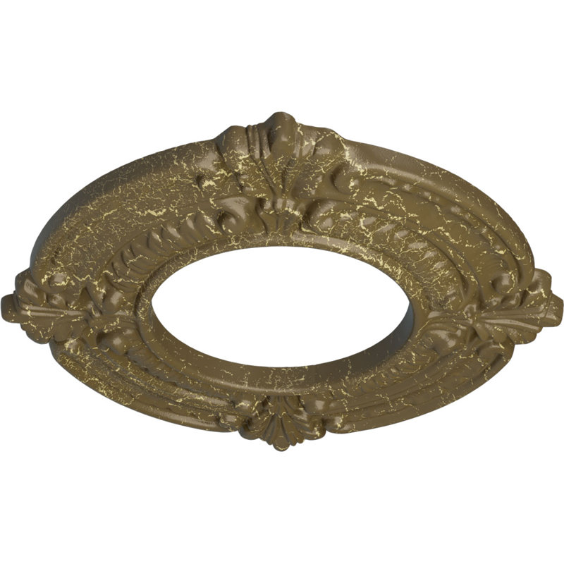 Médaillon de plafond Endurathane Benson, DO 9 po x P 4 1/8 po x P 5/8 po (convient aux auvents jusqu'à 4 1/8 po), fini craquelé de boue Mississippi peint à la main