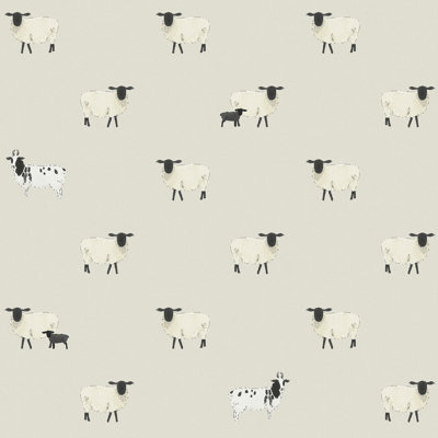 Sophie Allport Sheep Off White Wallpaper