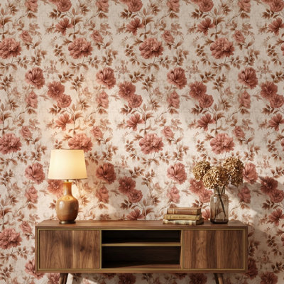 Floral Wallpaper Vintage Mural Classic Wall Decor