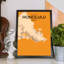 Honolulu City Map - No Frame Print-1372608089