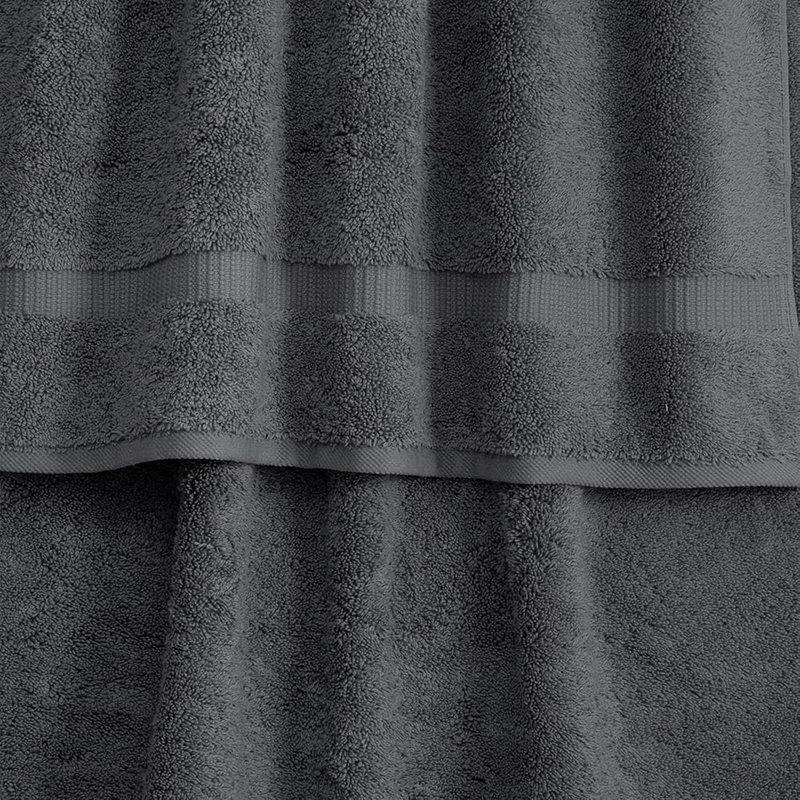 Balsamo 6-Piece Quick Dry Turkish Cotton Towel Set, Gray