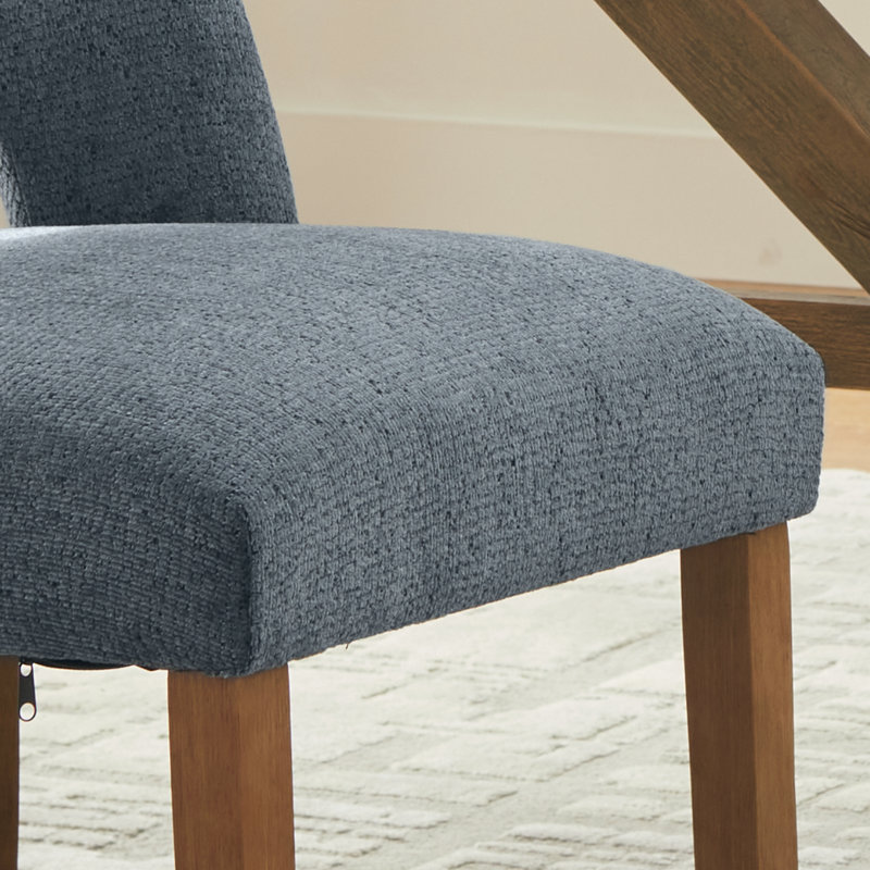 Chaises de salle à manger rembourrées avec pieds en bois , Blue Chenille
