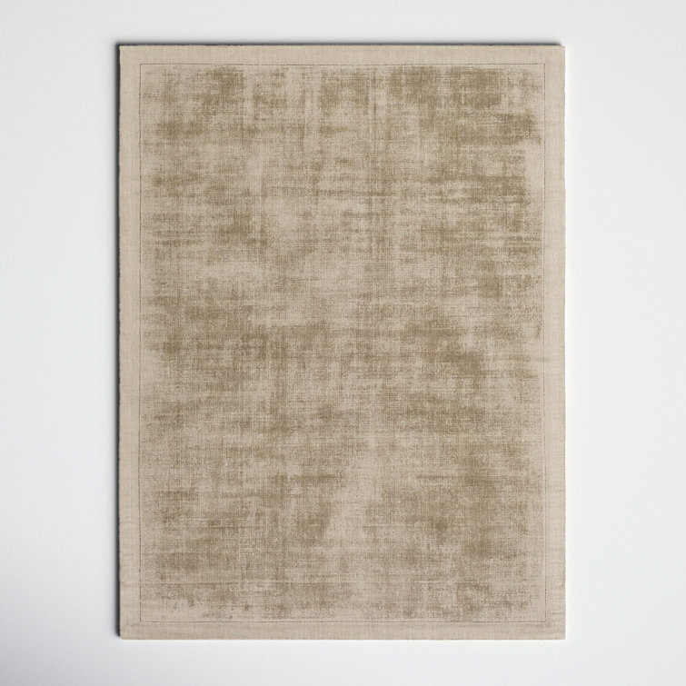 Mckinley Handmade Hand-Loomed Viscose Area Rug in Taupe