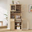 Armoire de cuisine 74,8 po avec porte-bouteilles et tablettes réglables Farmhouse-1883722175