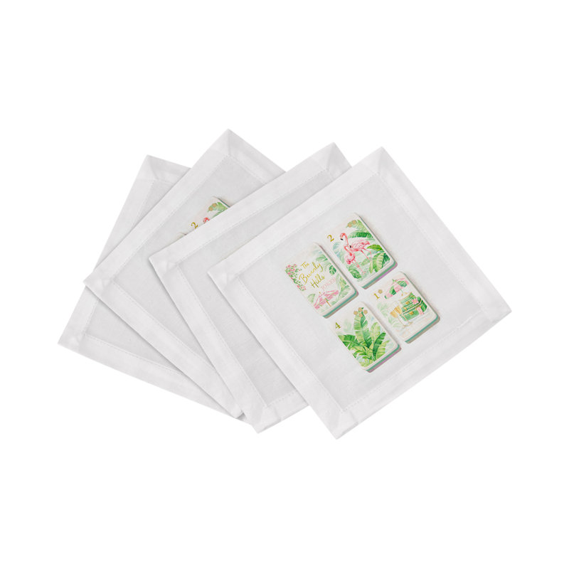 Mahjong Beverly Theme Mahj Cotton Sateen Cocktail Napkins