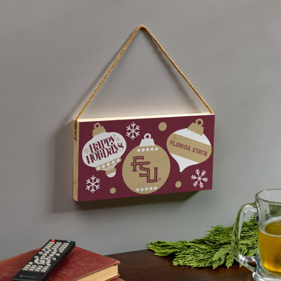 Florida State University 6 x 11  Holiday Wood Wall Sign
