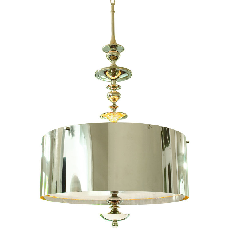 Turned Pendant Chandelier-Nickel-Lg, 54.5" H x 41.25" W x 41.25" D