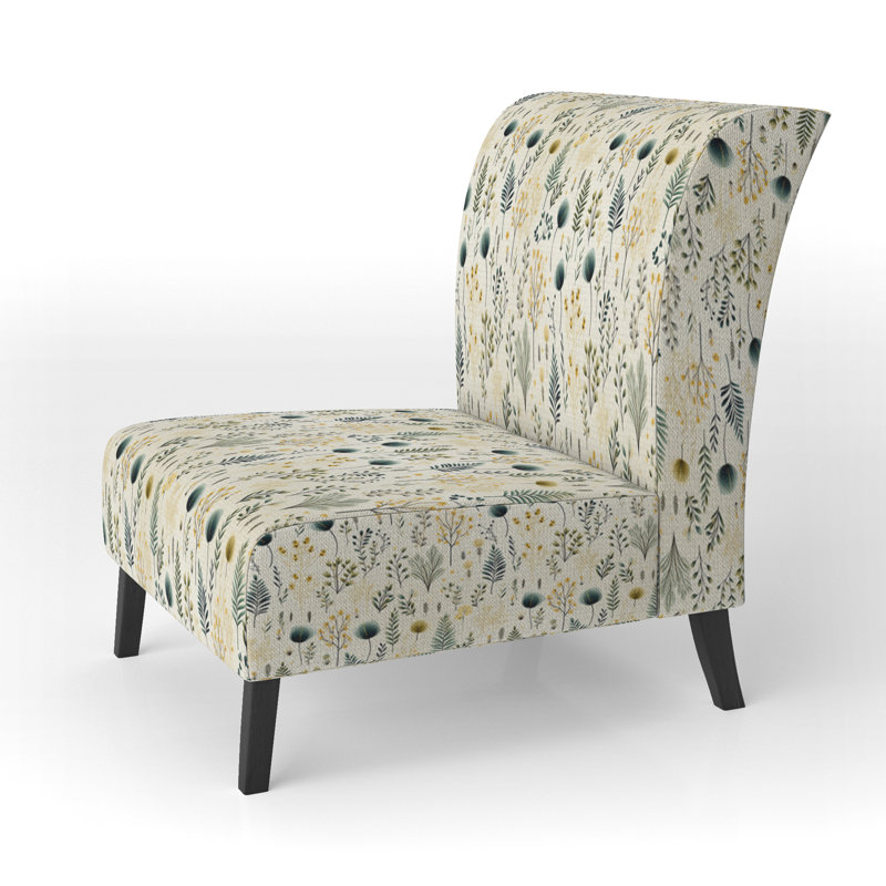 Botanical Harmony - Fauteuil de chambre rembourré scandinave, fauteuil d'appoint Botanical Plants