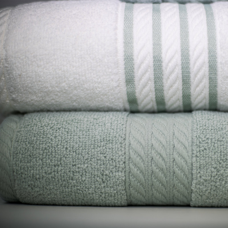  6-Piece 100% Cotton Towel Set, Soft Jade