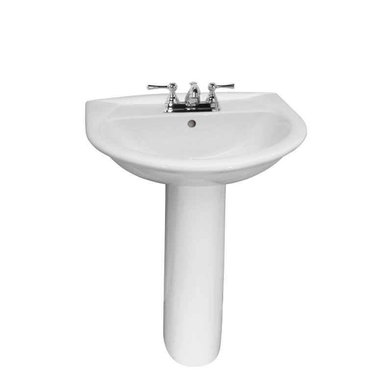 Barclay Karla White Vitreous China U-Shaped Bathroom Sink with Overflow, 4" Centers, 31.5" H x 16" W x 20" L