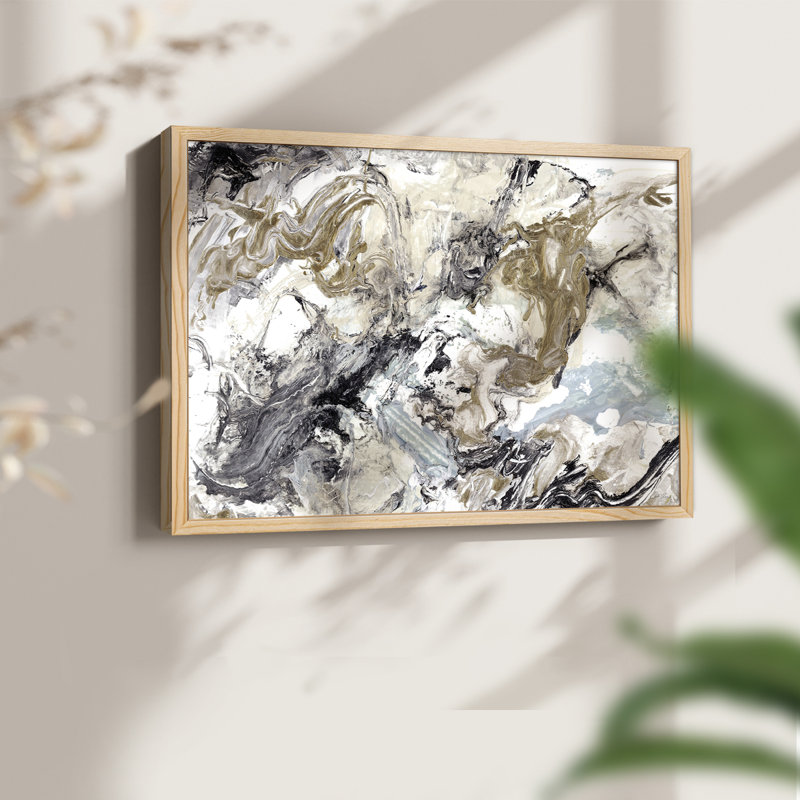 Marbelized Abstract -Framed Print - Restickable, 8" H x 10" W, Natural