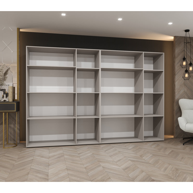 Manufactured Wood Wardrobe, white matt + handles: gold