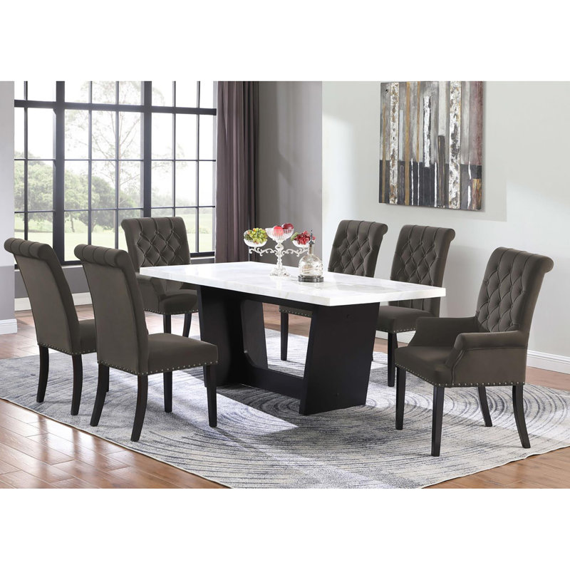 Chaises d'appoint capitonnées brun et rustique espresso