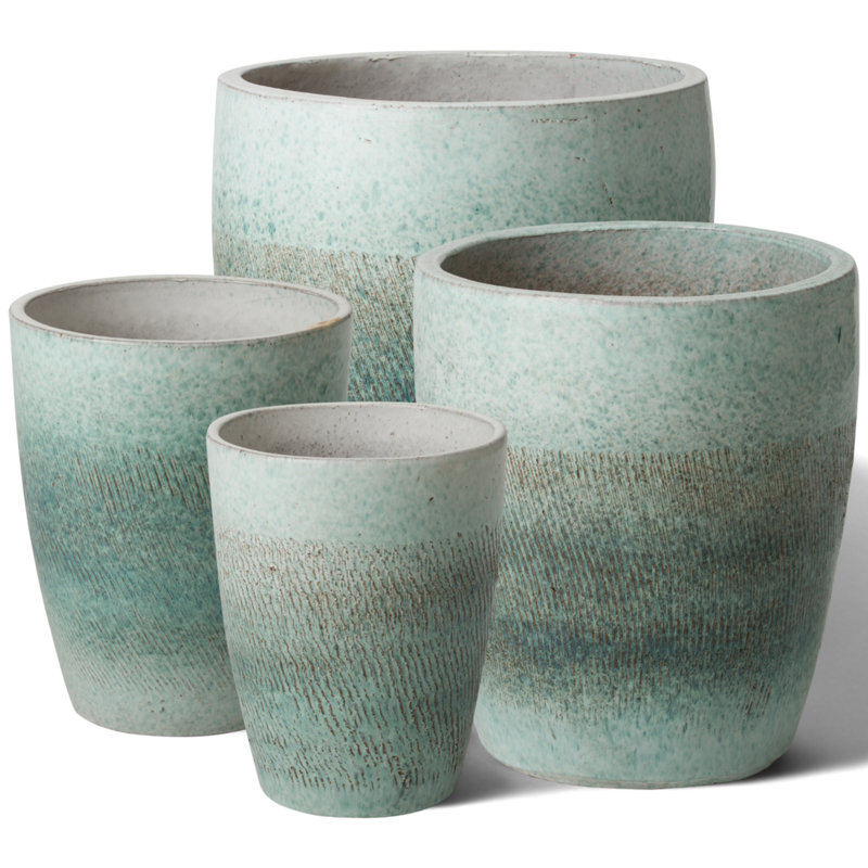 Pot de fleurs en céramique Esha, H 14 po x l 11,5 po x P 11,5 po
