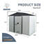 8Ft X 4Ft Outdoor Metal Storage Shed With Sliding Door And Foundation For Backyard, Patio, Lawn - White And Black