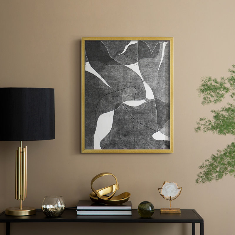 «Night Bloom III», reproduction encadrée - bois massif, H 11 po x l 9 po, Doré