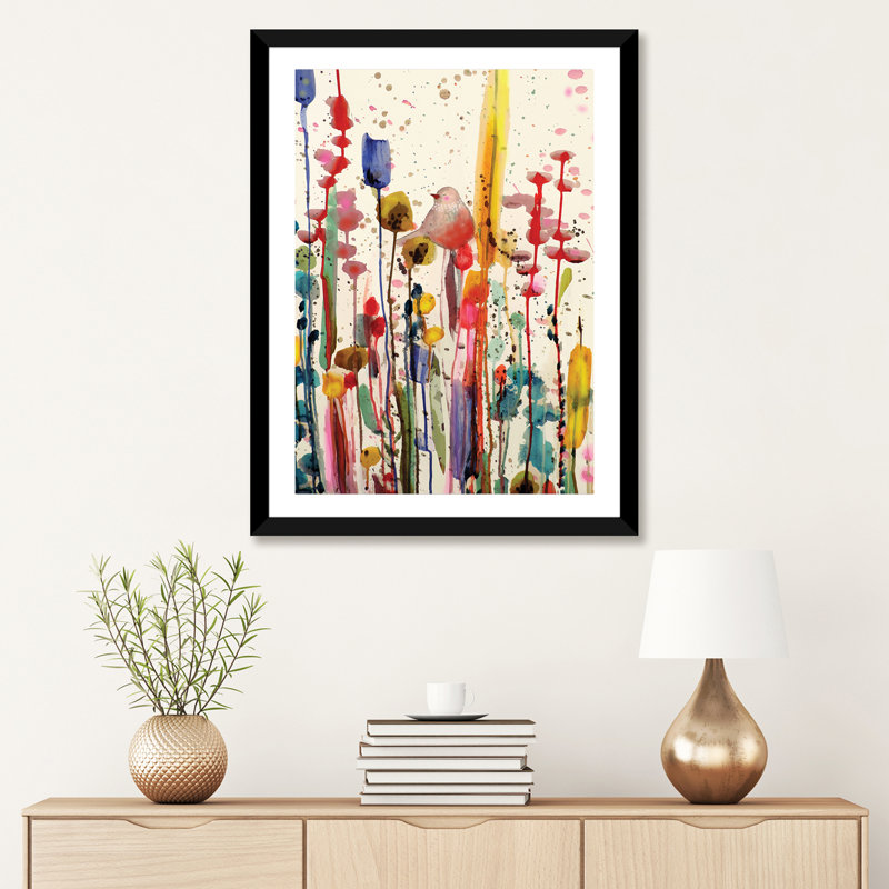 «Ce doux matin» par Sylvie Demers - reproduction d'art, Blanc / aubergine / banane / brun clair / rouge br