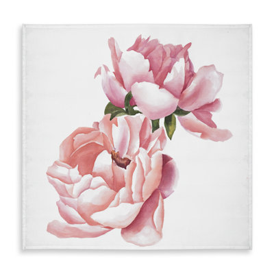 Romantic Tablecloth - Two Pink Watercolor Roses for Home Decor