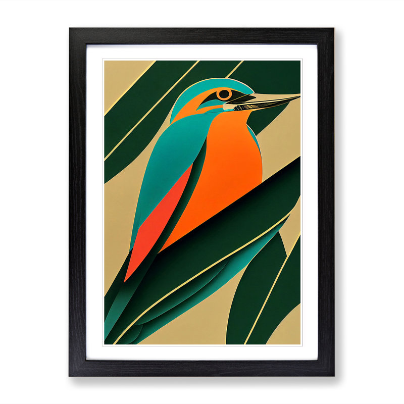 Andaluss Kingfisher Deco Vol.1 - Wall Art, 46cm H x 2cm W x 3cm D, Walnut
