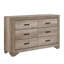 Commode 6 tiroirs 1 finition naturelle avec quincaillerie noire