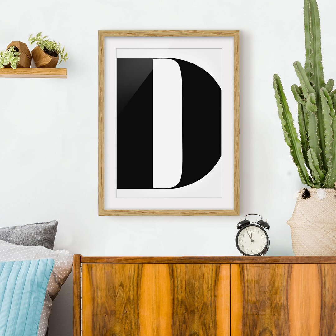 Gerahmtes Poster Antiqua Letter D