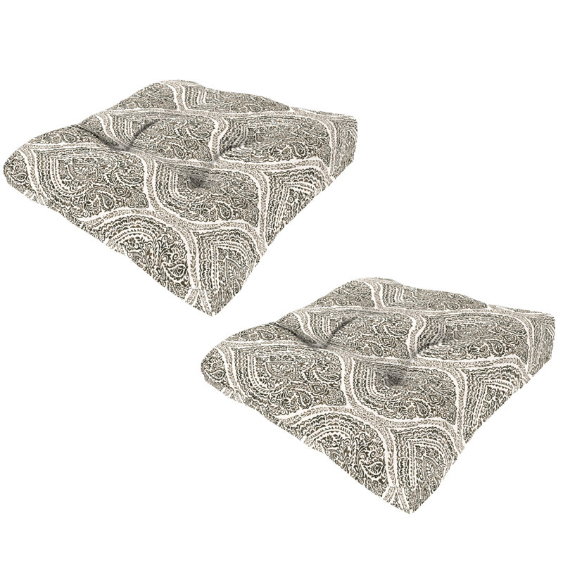 19" x 19" Outdoor Wicker Seat Cushion (Set of 2), Brown