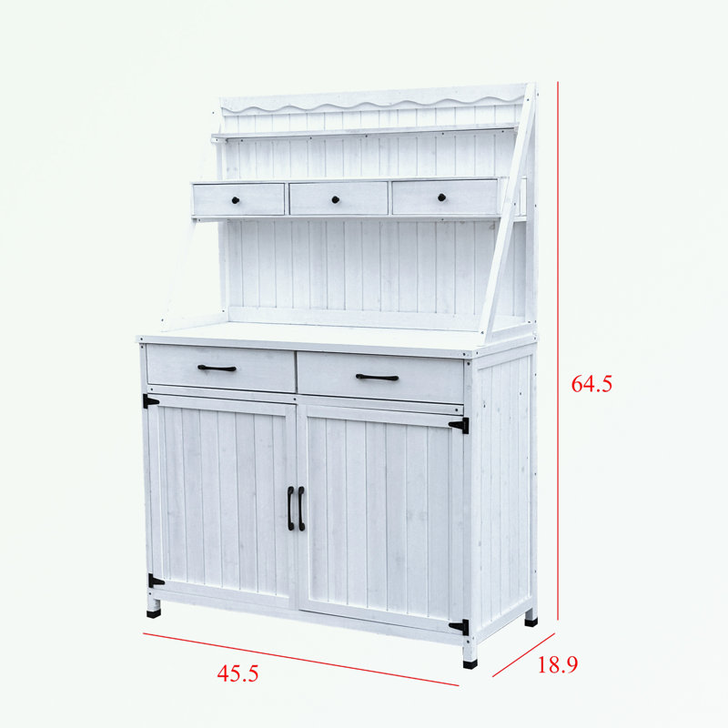 Table de rempotage d'extérieur avec armoire de rangement
