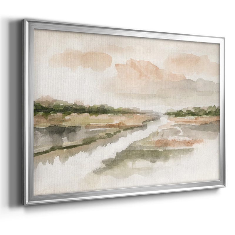 «Moody Sunset», toile tendue avec châssis encadré, H 30 po x l 44 po x P 1,5 po, Argent