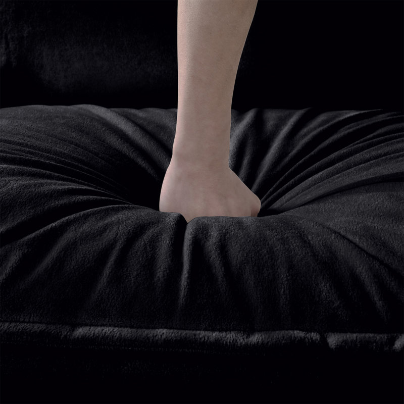 (Ancien: W3163S00006) Canapé surdimensionné en chenille, Noir