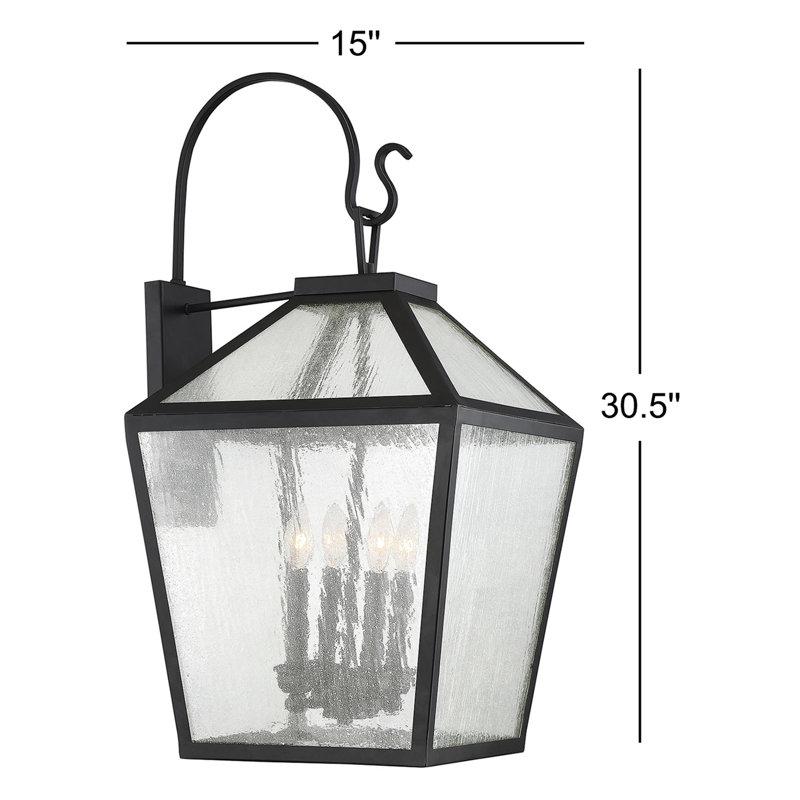 Lanterne murale d'extérieur 4 lumières Ricardo, H 30,5 po x l 15 po x P 15 po