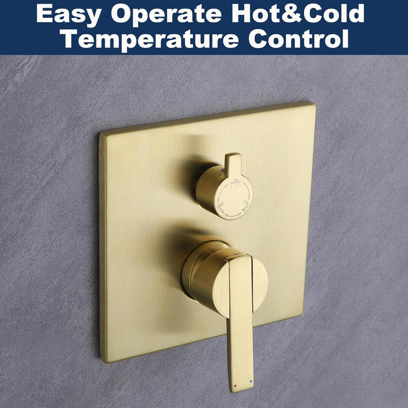 All Metal Shower System With Tub Spout, High Pressure 10 Inch Rain Shower Head And Handheld Shower Set, (Valve Included)