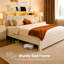 Lit double tapissier en velours vert citrouille-2054869683