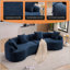 Canapé 4 places bleu avec tissu chenille grain de bois, 30D, éponge double 60 duretés, 4 coussins pour le salon, canapé-lit modulaire pour meubles de maison