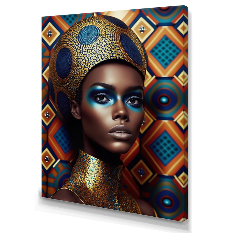«Classy Portrait of Elegant African Lady», reproduction d'art sur toile, H 40 po x l 30 po x P 1,5 po, Toile tendue