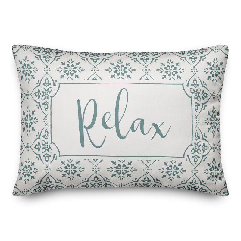 Geometric Outdoor Reversible Throw Pillow, Teal