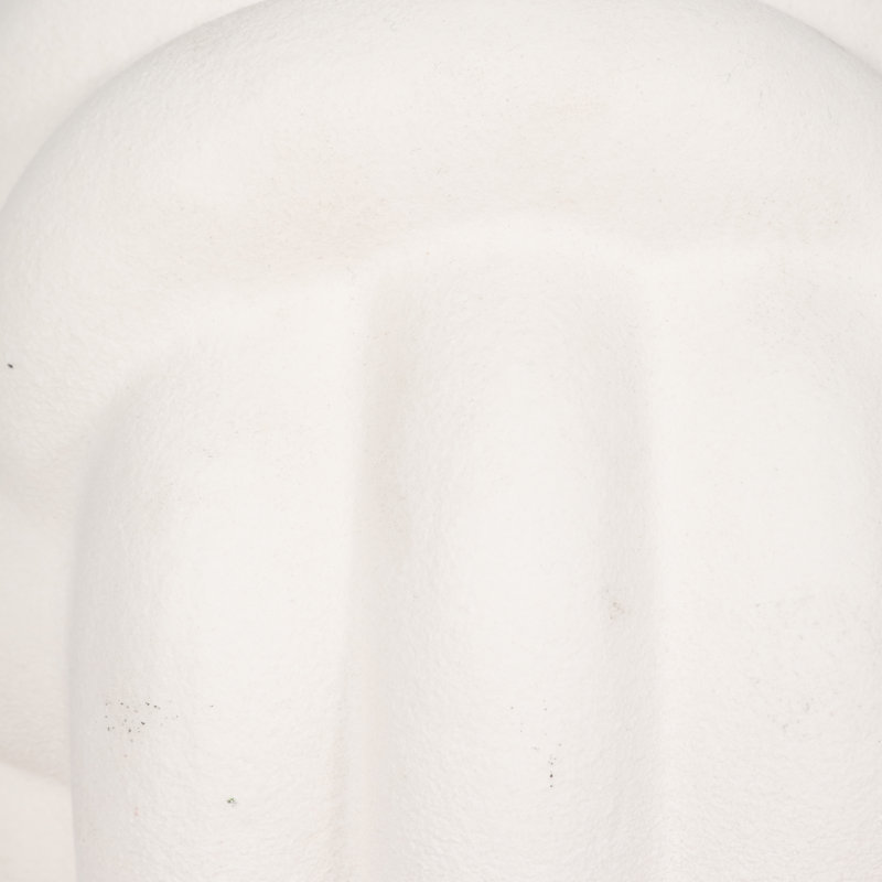 Orbe Hershman à texture rugueuse, H 6 po x l 7 po x P 7 po, Blanc