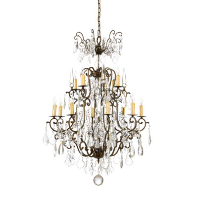 Lustre traditionnel / classique à 12 lumières de style bougie Heritage