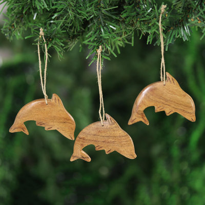 1.7'' Handmade Wood Animals Hanging Figurine Ornament