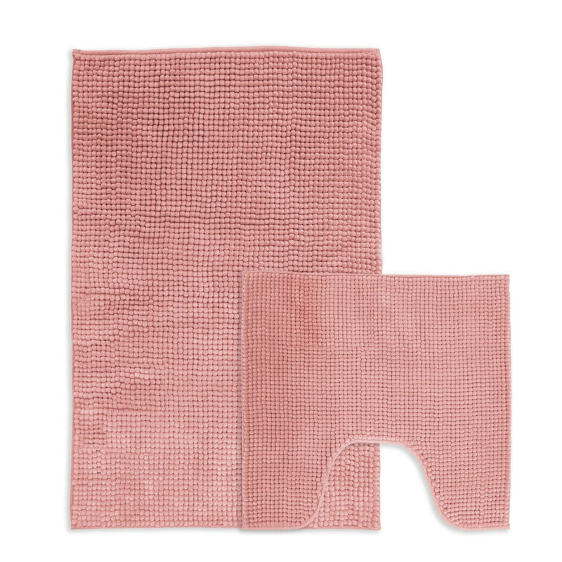 Busselton Shaggy Noodle Bath Mat 50x80, Blush