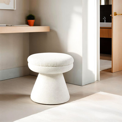Tabouret d'appoint en forme de champignon beige en forme de champignon 1Pc avec plateau rond et base piédestal