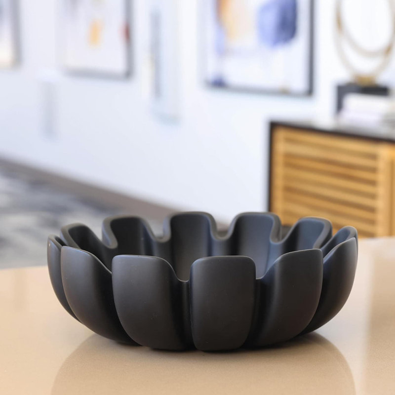 Ceramic Decorative Bowl, Black